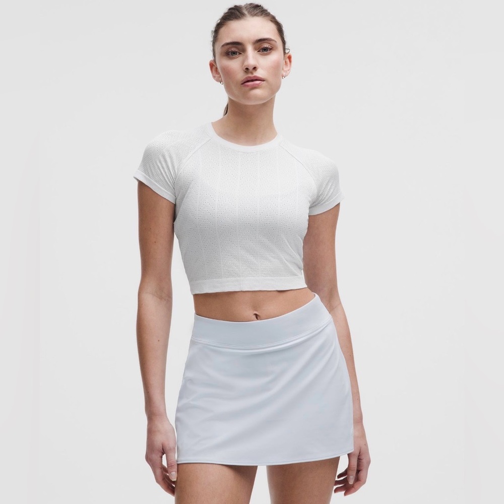 Lululemon Swiftly Pointelle Cropped Short Sleeve White | NWT | Size 6